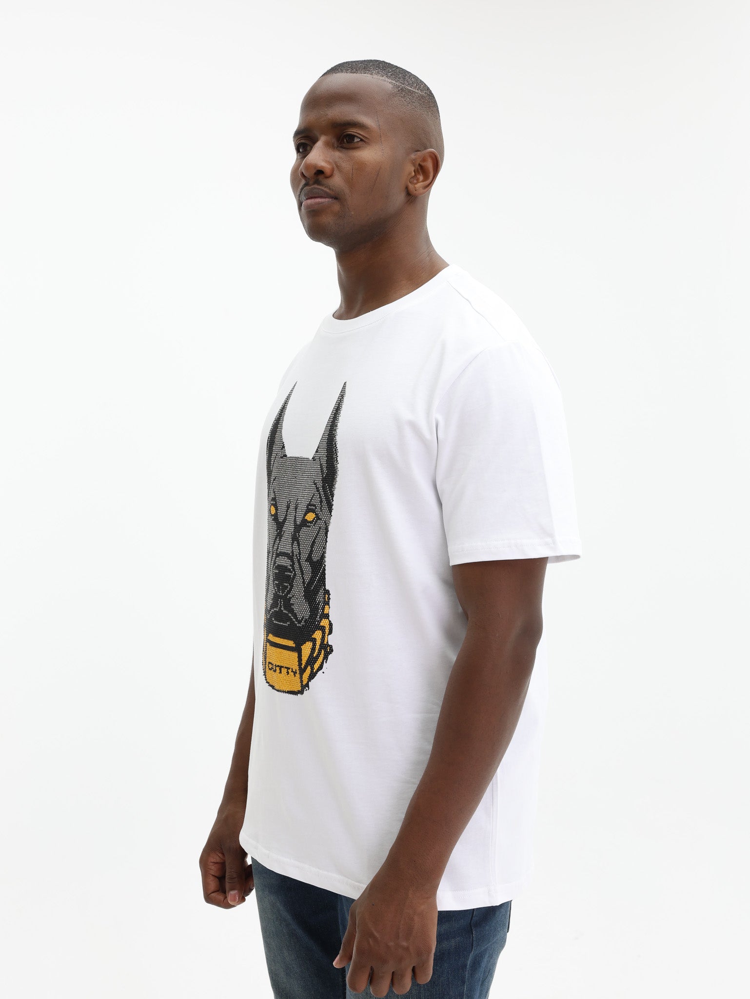 Cutty T-Shirt Dog Logo White
